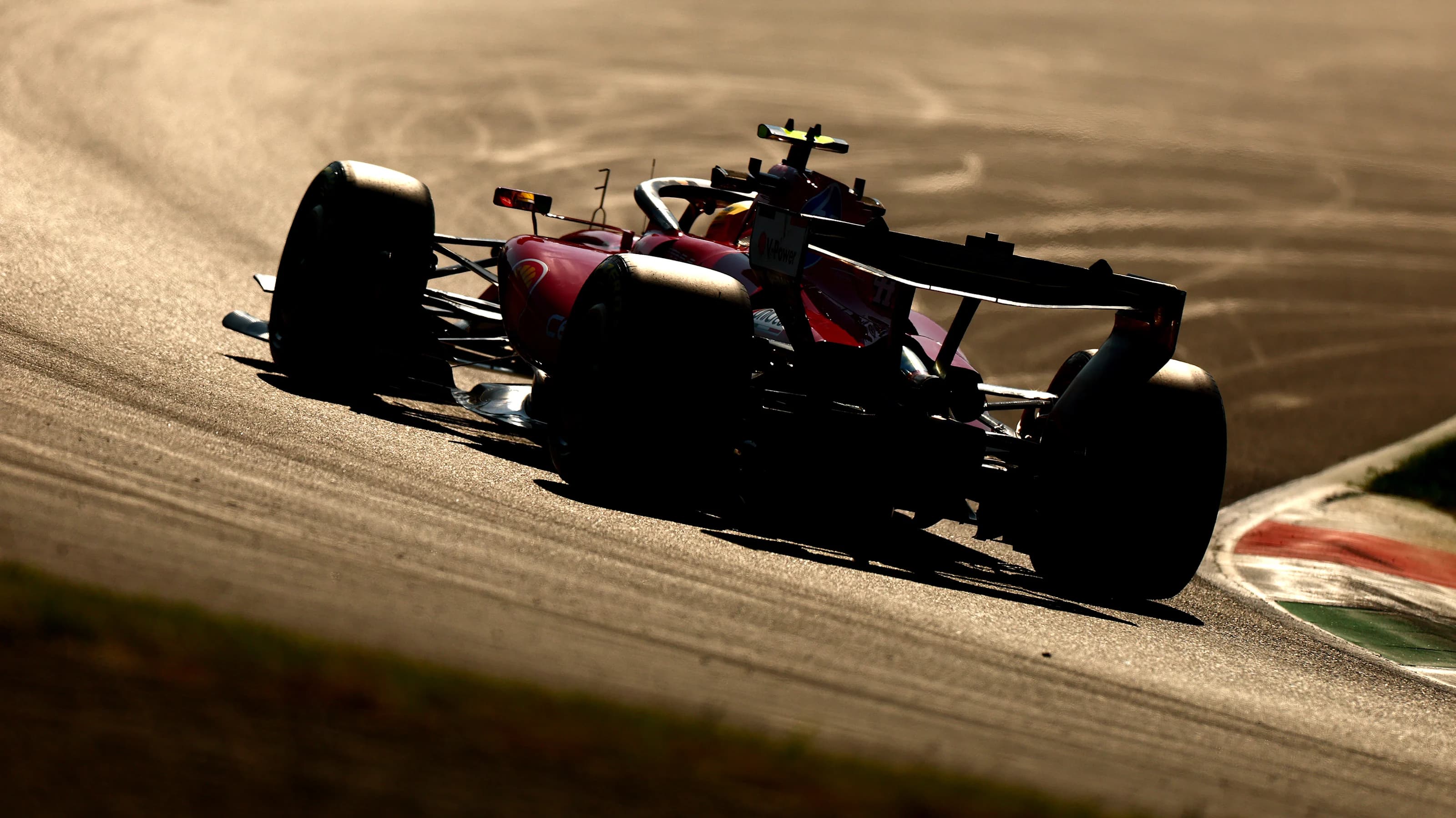 Lewis Hamilton driving a Ferrari F1 car at Monza
